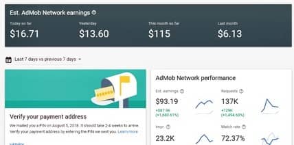 Google AdMob Earning and Payment proof