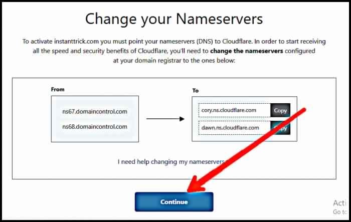 Cloudflare me name server cahnge kare
