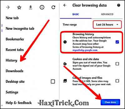 Delete Google Chrome Browsing History in Hindi
