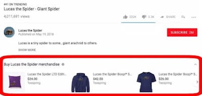 Merchandising on YouTube