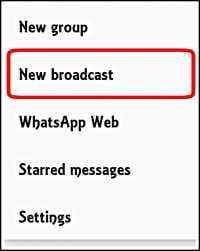 New broadcast विकल्प चुने