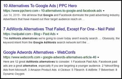 Organic Search Results