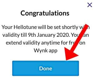 Your Airtel Free Hello tune is Activated Sucessfully