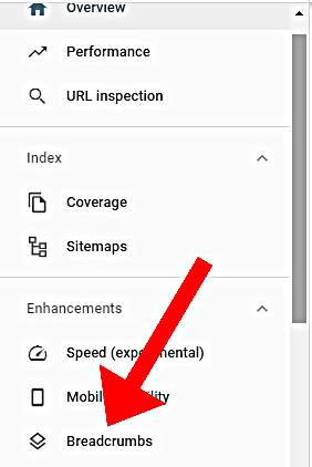 Breadcrumbs Option in Google Search Console