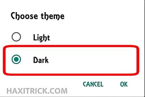 WhatsApp Dark Theme Setting Change