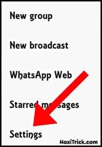 Open The Whatsapp Setting