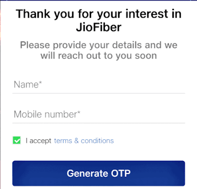 Online Registration For JioFiber Broadband