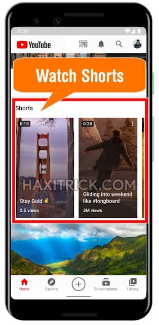 Watch Short Videos on YouTube App