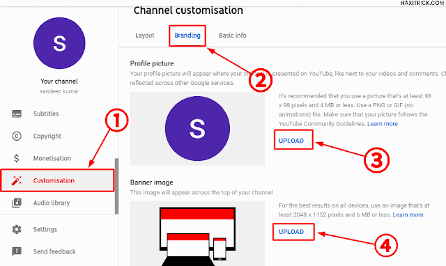 Channel Customisation Logo and Cover Photo