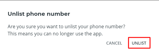Unlist Phone Number