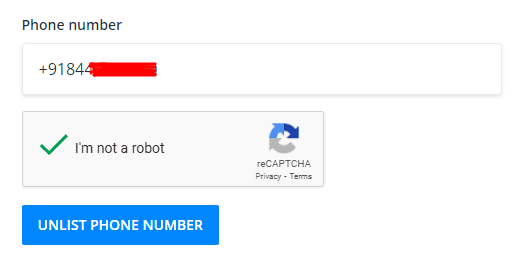 Remove Number from Truecaller