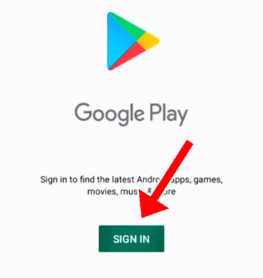 Sign in to Google Play Store