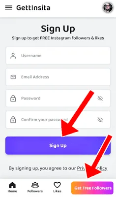 Signup for Instagram Auto Follower App Signup for Instagram Auto Follower App
