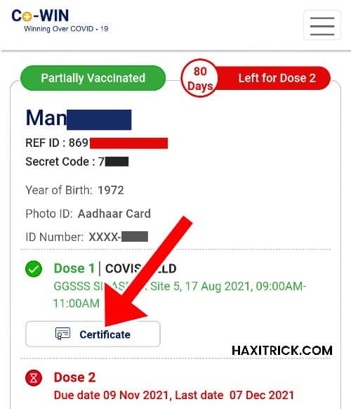 covid-19 vaccination certificate download pdf