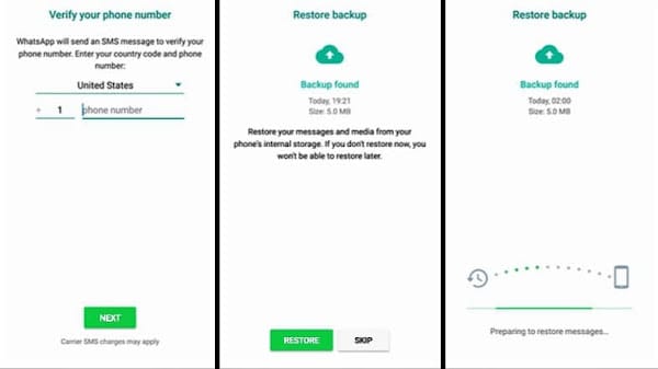 Restore Whatsapp Chat form backup