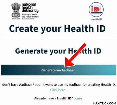 Generate Health id Via Aadhaar Online from ndhm.gov.in