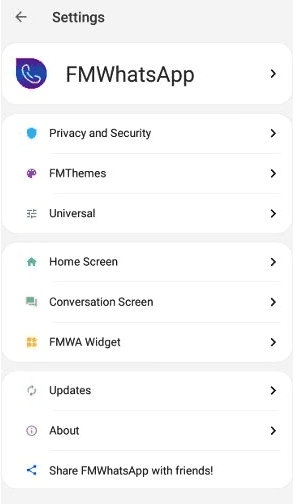 FM Whatsapp Settings