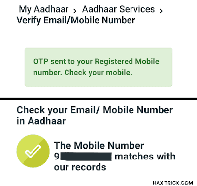 Number is Verified and Registered With Aadhaar