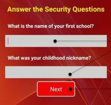 Answer the security Questions