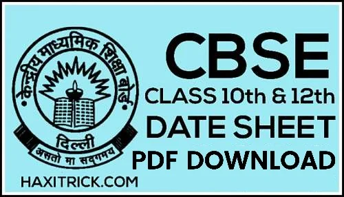 Cbse Board Class 10th and 12th Date Sheet 2022 Pdf