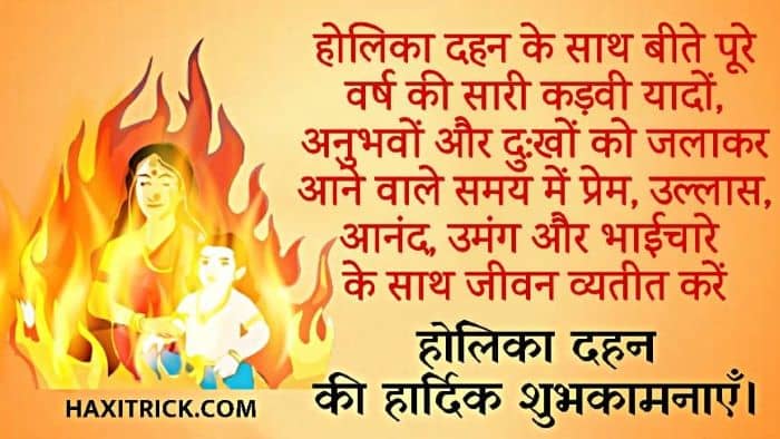 Holika Dahan Hindi Shayari Photo