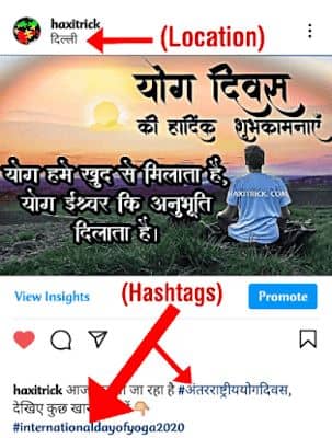 use hashtags and tag location