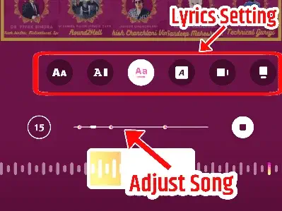 Adjust Song & Lyrics Setting