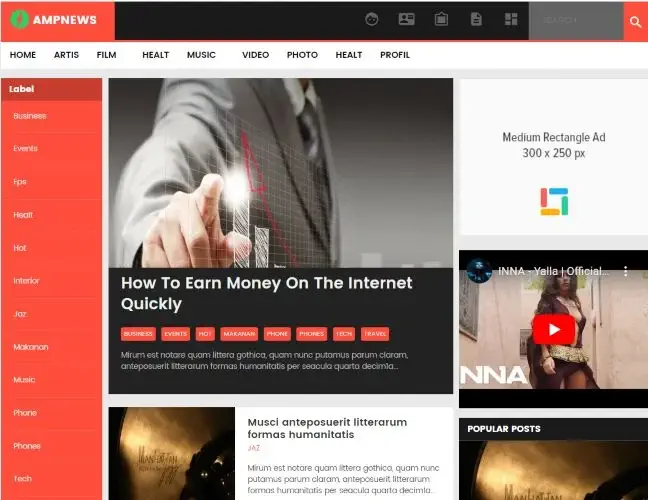 AMPNews Blogger Template Download