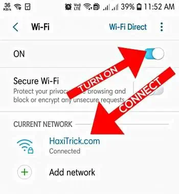 Connect Your WIFI with Hotspot