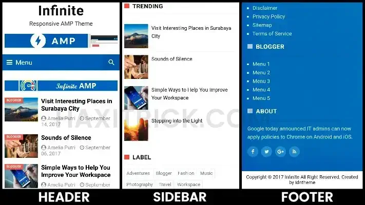 infinite Amp responsive blogger template