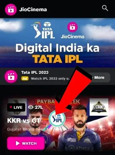 IPL Free Live Streaming on Jio Cinema