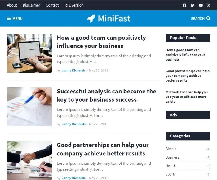 MiniFast Responsive Blogger Template
