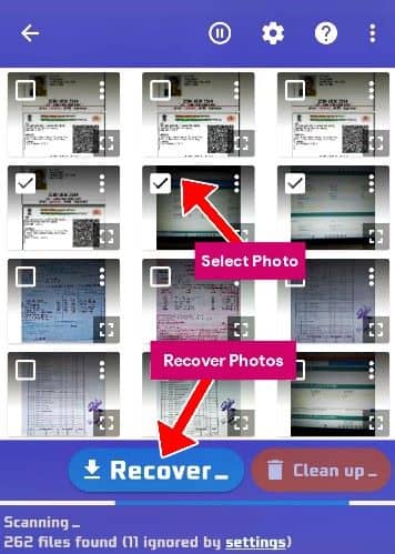Select and Recover Photos