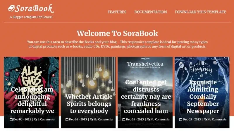 Sora Book SEO Friendly Blogger Theme