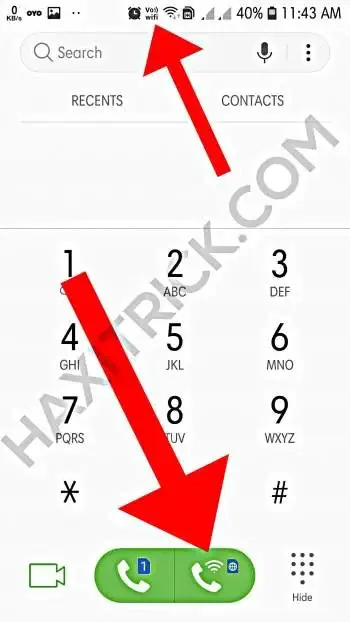 Wifi Calling Button Enabled