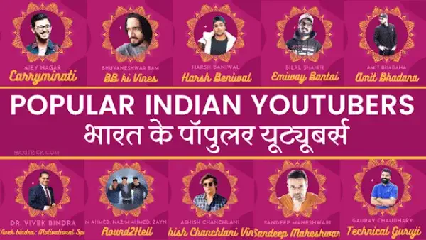 Top 10 Youtubers in Indian 2023