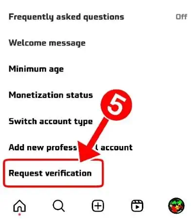 Request Verification on Insta