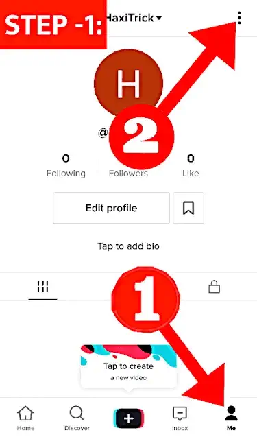 Open TikTok and Goto Profile