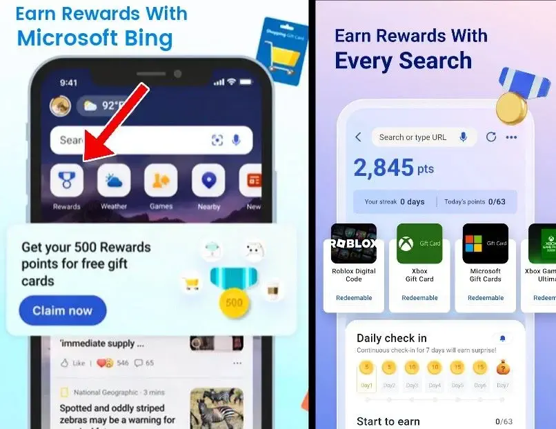 Bing Rewards Get Free Vouchers