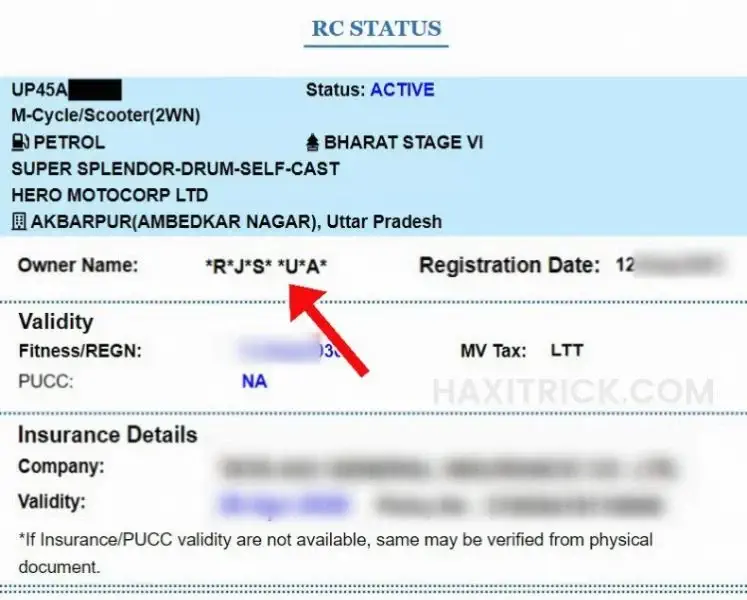 How to Check Vehicle Owner Name in Hindi