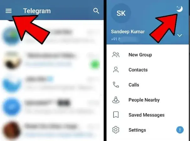 Activate Night Mode in Telegram App