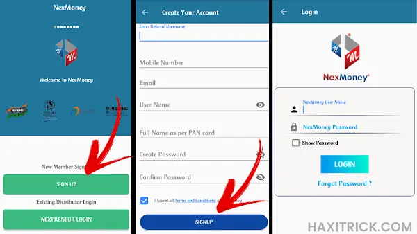 Nexmoney App Registration