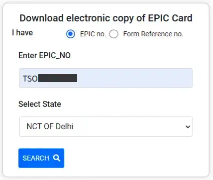Search Via Epic Number and state