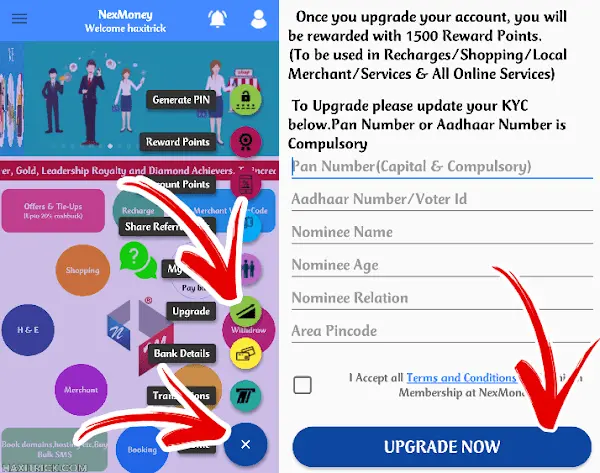 Upgrade Nexmoney Wallet to earn Money