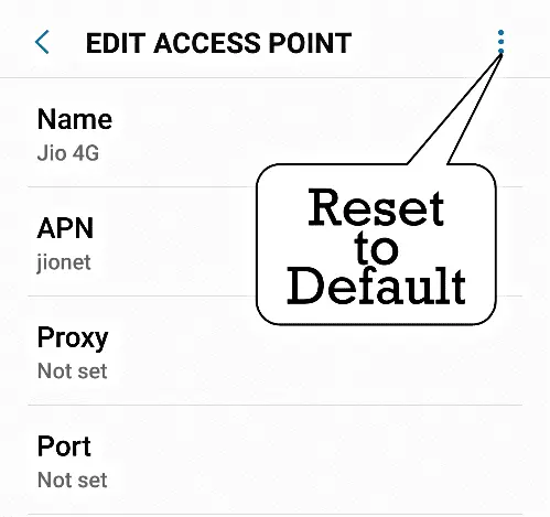 Reset APN Setting For Fast Internet