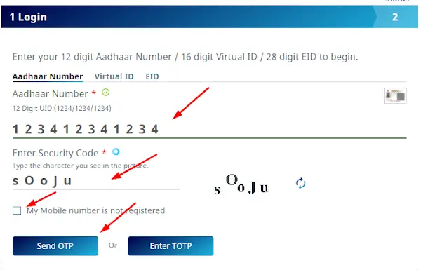 Enter Aadhaar Details