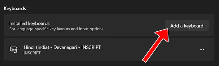 Add Hindi Keyboard in Windows 11