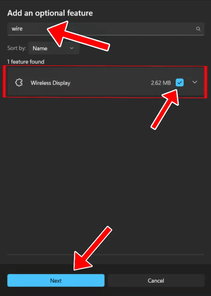 Enable Wireless Display Feature in Windows 11