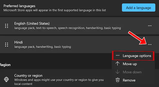 Windows 11 Language Options