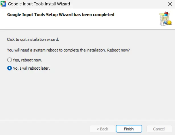 Google Input Tool Installed